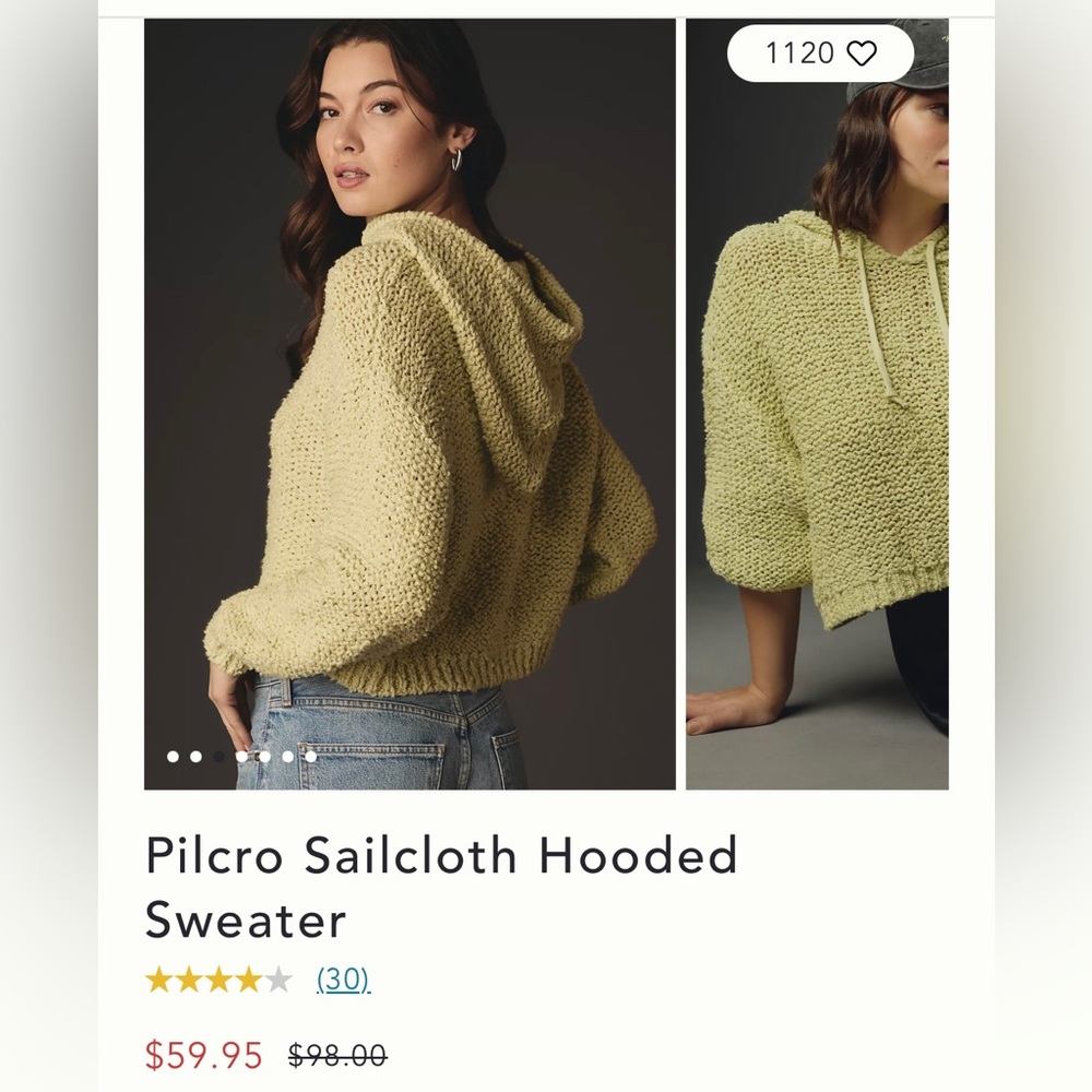 Pilcro Anthropology green hoodie